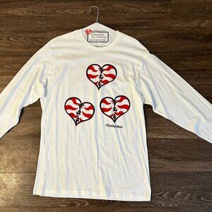 Shawn Michaels Contenders Clothing Zebra Hearts Long Sleeve T-Shirt - White
